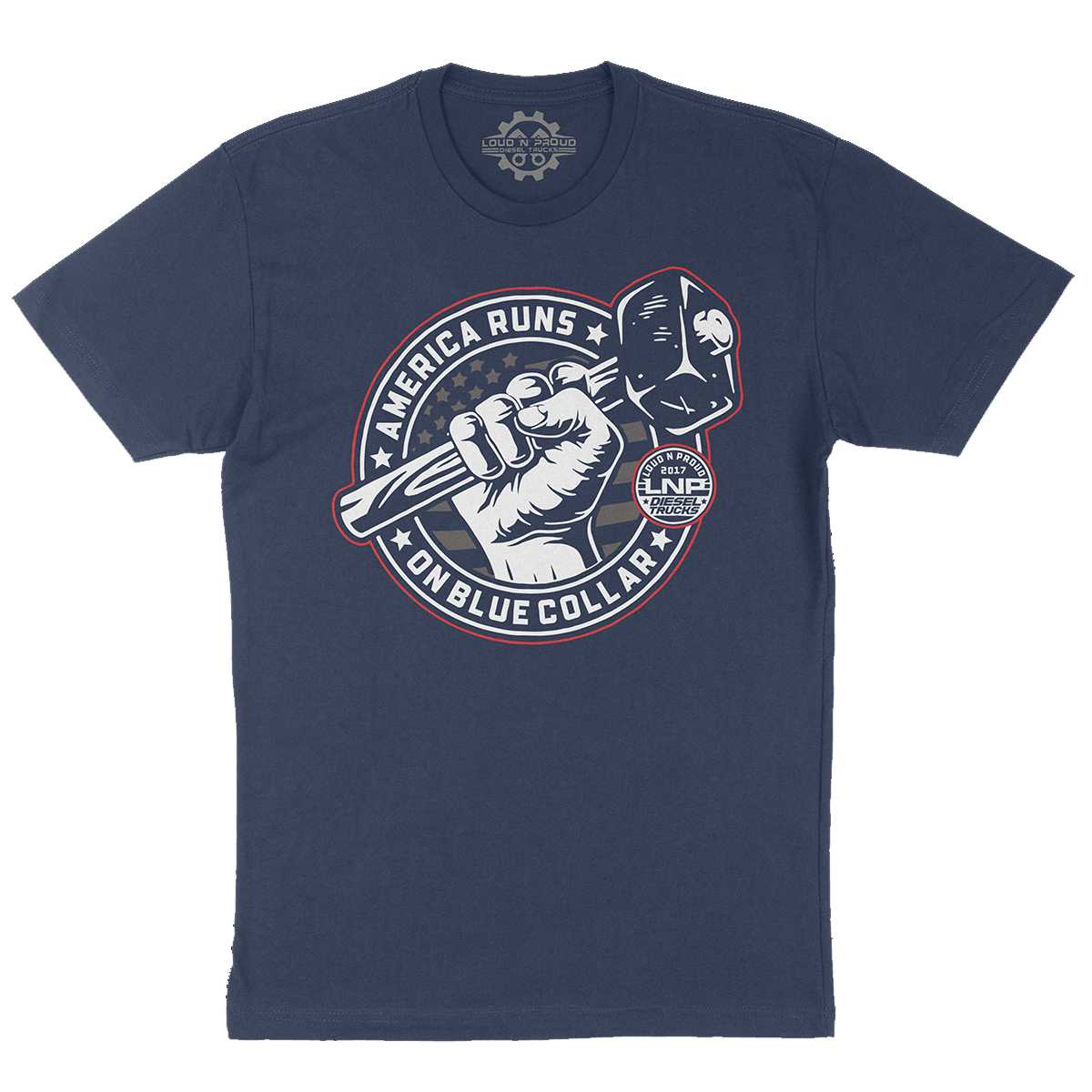 America Runs on Blue Collar T Shirt