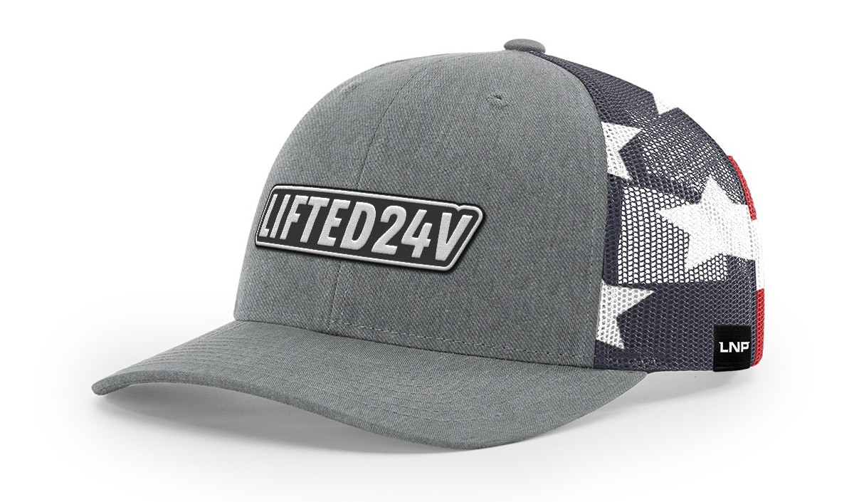 BLACK LEATHER LIFTED 24V HAT
