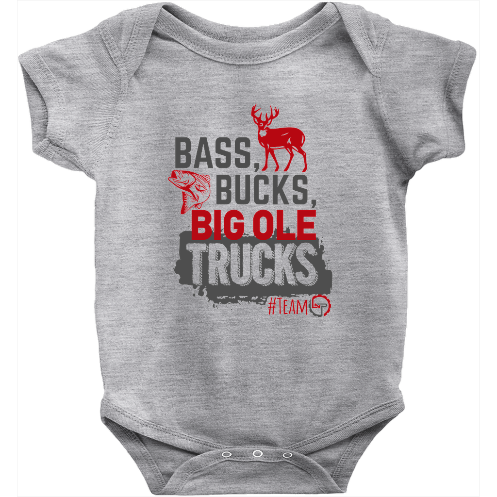 Bass, Bucks, and Big Ole' Trucks - Baby Onesies